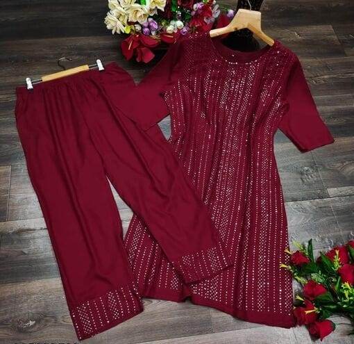 Shubh 3 New Designer Fancy Wear Rayon Kurti With Pant Collection